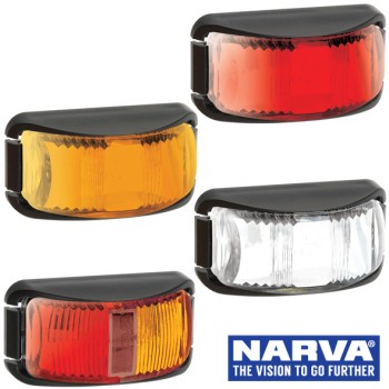 Narva Model 16 / LED Marker Lamps With Black Deflector Base & 2.5m Cable